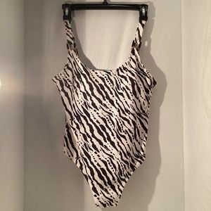 Primark  zebra one piece bathing suit with bras insert size 8